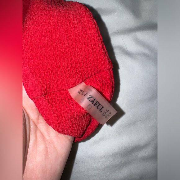 ZAFUL Red Ribbed Strapless Bikini - Picture 3 of 3